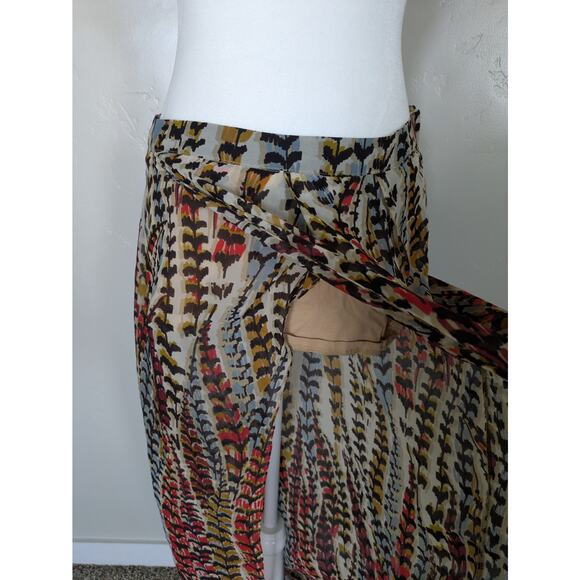 Mimi Chic Skirt Womens Size Medium Built in Shorts Bohemian Multicolor Sheer - Picture 9 of 11